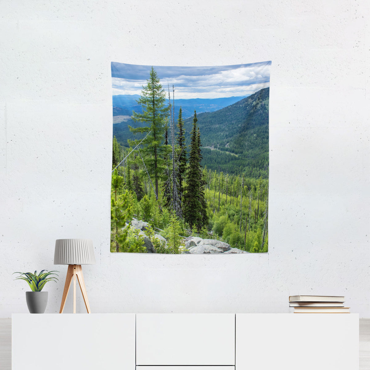Lush Mountain Overlook Scenic Microfiber Wall Tapestry
