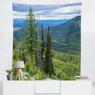 Lush Mountain Overlook Scenic Microfiber Wall Tapestry