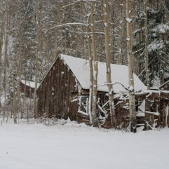 Snowy Cabin Colorado Rustic Wall Art Print - Photography