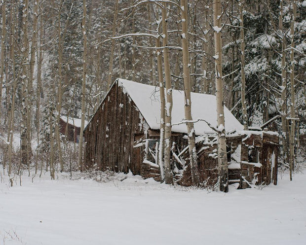 Snowy Cabin Colorado Rustic Wall Art Print - Photography