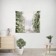 Snowy Forest Wall Tapestry Lost In Nature