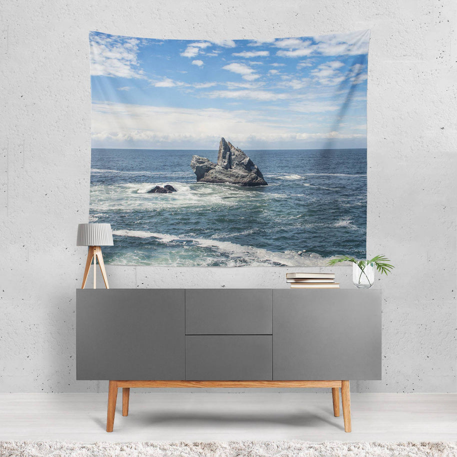 Solitude at Sea, California Coast Wall Tapestry Lost Kat Photography