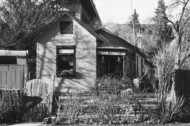 The Spokane Casket Company Black and White Photo Print -