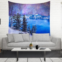 Starry Sky at Crater Lake Wall Tapestry Lost In Nature