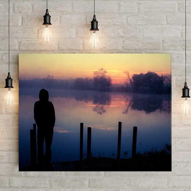 Sunrise Photography, Foggy Morning, Silhouette, Nature Photography, Lake Reflection, Fine Art Photograph, Inspirational Photo, Misty Lake Lost Kat Photography