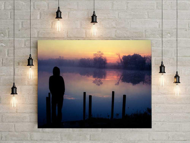 Sunrise Photography, Foggy Morning, Silhouette, Nature Photography, Lake Reflection, Fine Art Photograph, Inspirational Photo, Misty Lake Lost Kat Photography