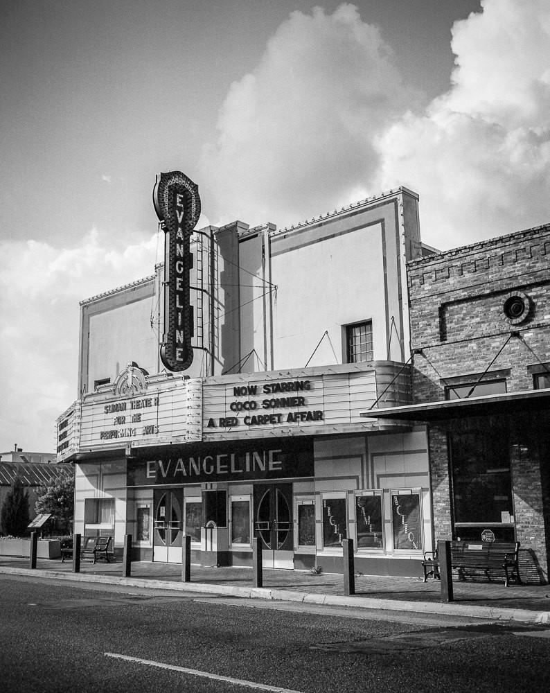 Theater Photography, Black and White Architecture Print, Historic Building, Louisiana Photography, Old Sign Photo, Broadway Decor, Acting Lost Kat Photography