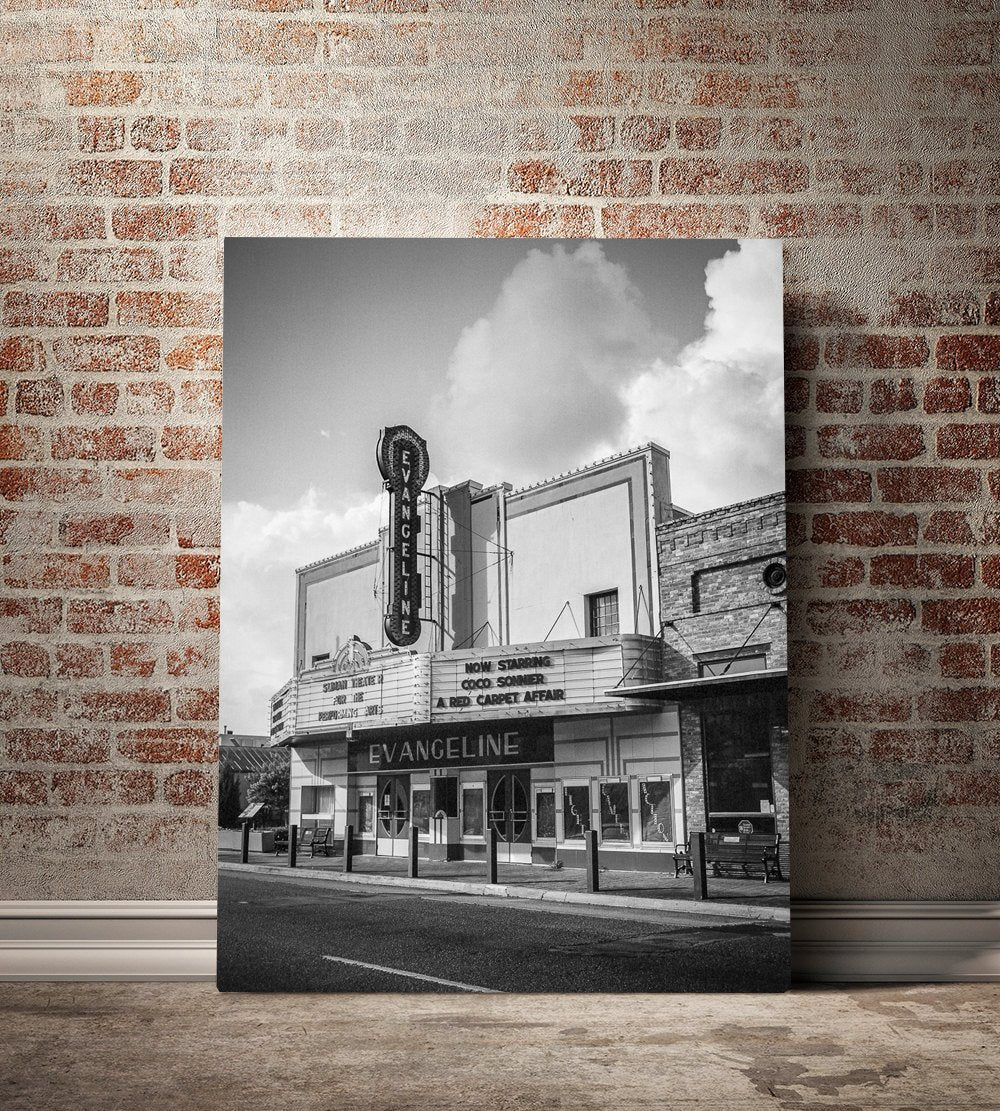 Theater Photography, Black and White Architecture Print, Historic Building, Louisiana Photography, Old Sign Photo, Broadway Decor, Acting Lost Kat Photography