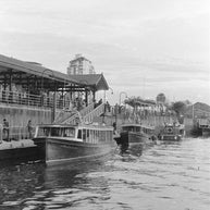 Evening Riverboats Black and White Photographic Print -