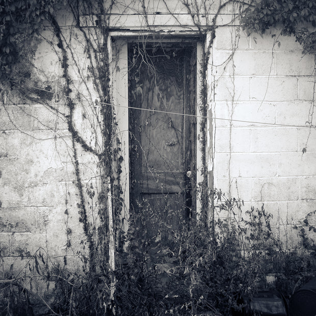 Old Door Photography Print Mysterious Little Black and White