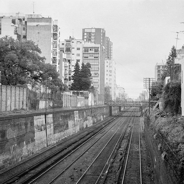 Travel Plans Train Tracks Buenos Aires Black and White Art