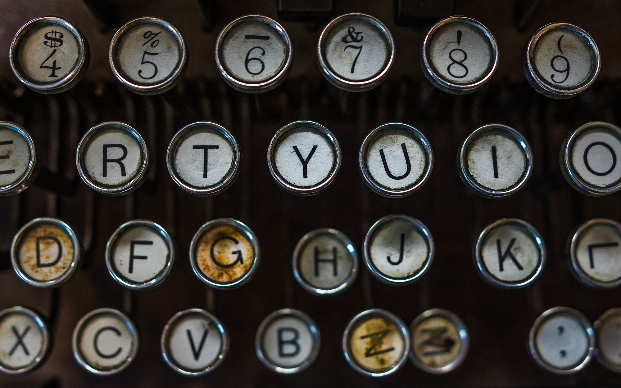 Vintage Typewriter Keys Modern Wall Art Print - Photography