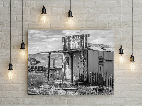 Tiny Post Office Utah Ghost Town Black and White Photo Print