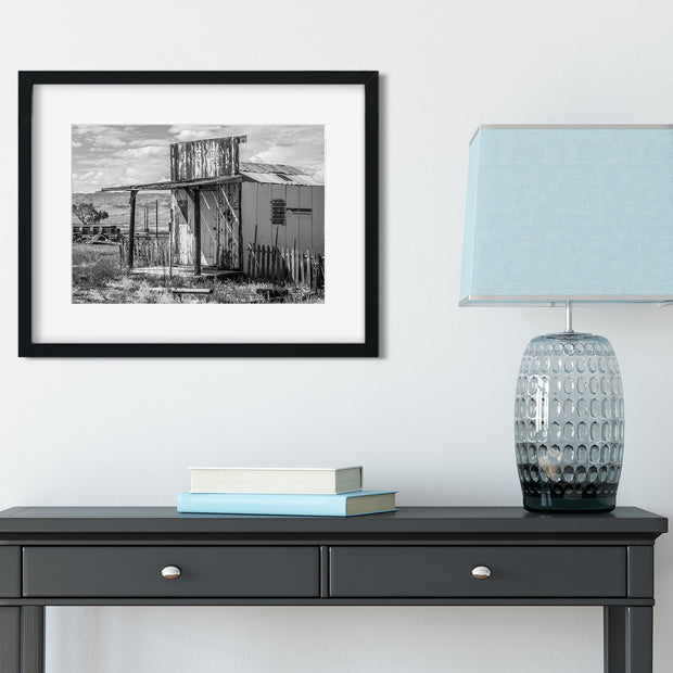 Tiny Post Office Utah Ghost Town Black and White Photo Print