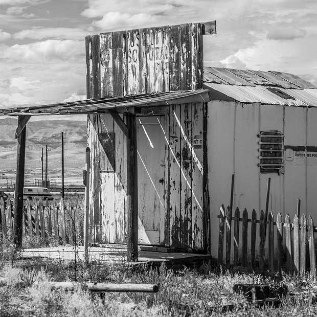 Tiny Post Office Utah Ghost Town Black and White Photo Print