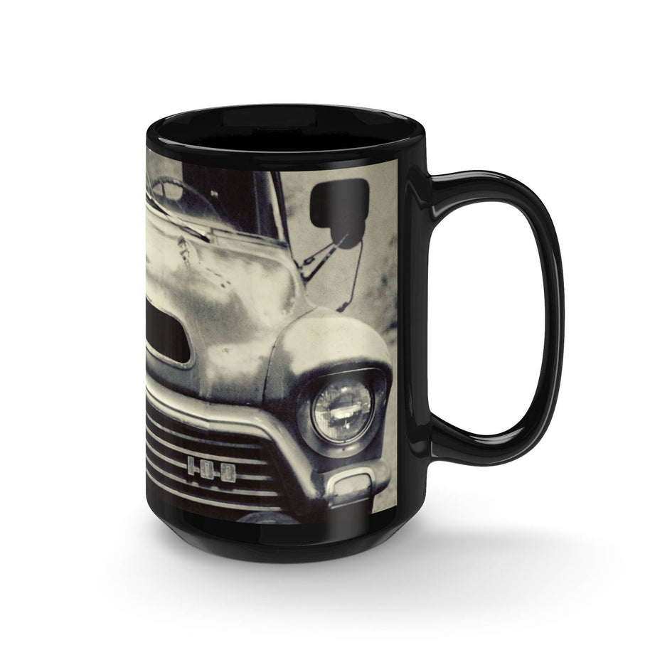 Vintage Truck Coffee Mug - 15oz Black Ceramic Lost in Nature
