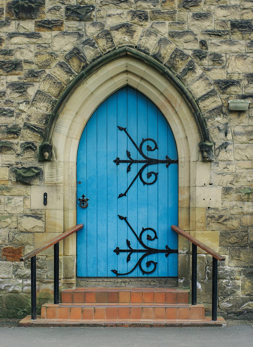 The Blue Church Door Photo Print Beddgelert Wales -