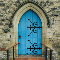 The Blue Church Door Photo Print Beddgelert Wales -