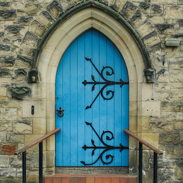 The Blue Church Door Photo Print Beddgelert Wales -