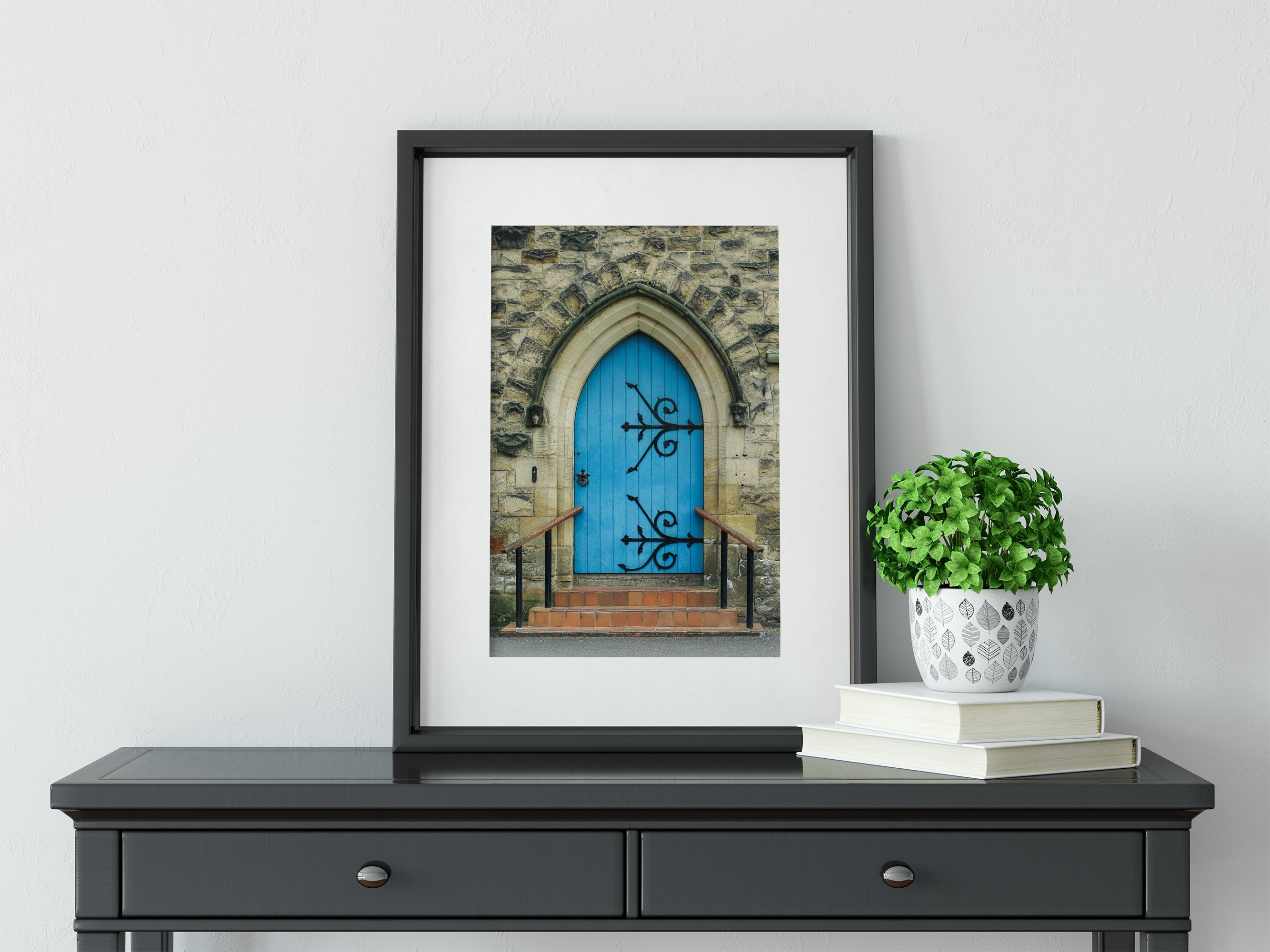 The Blue Church Door Photo Print Beddgelert Wales -