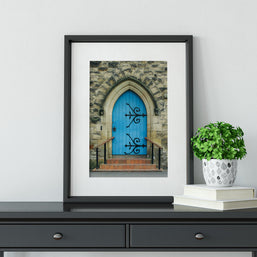 The Blue Church Door Photo Print Beddgelert Wales -