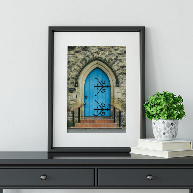 The Blue Church Door Photo Print Beddgelert Wales -