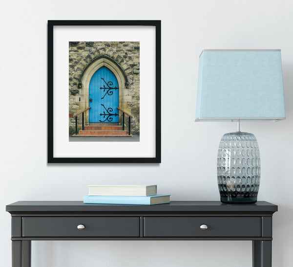 The Blue Church Door Photo Print Beddgelert Wales -