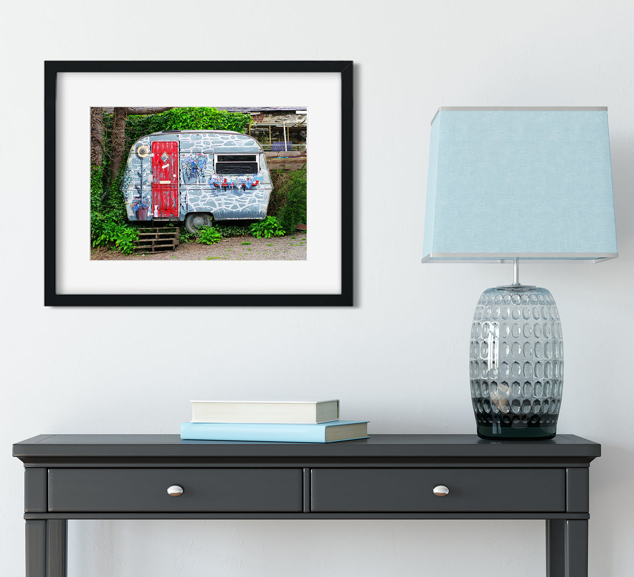 Vintage Caravan Fairy Village Wales Art Print - Photography