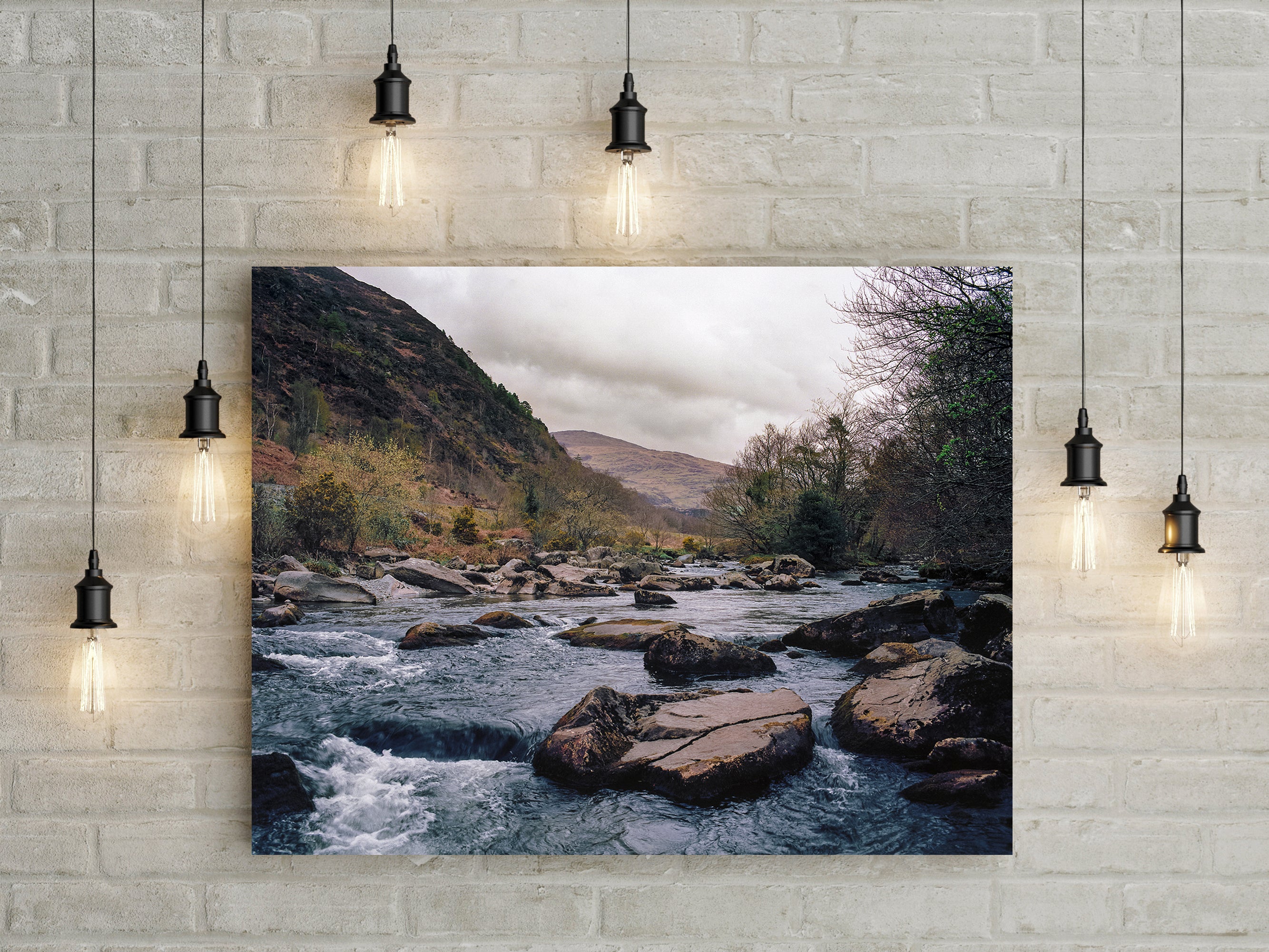Rocky Blue River in Snowdonia Wales - Photo Print -