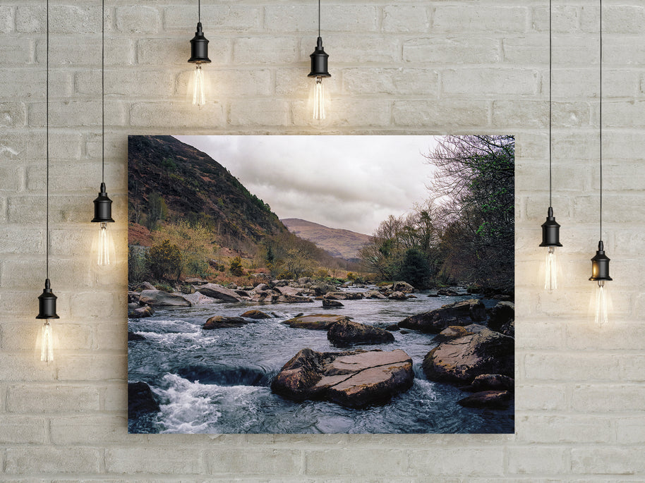 Rocky Blue River in Snowdonia Wales - Photo Print -
