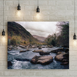Rocky Blue River in Snowdonia Wales - Photo Print -