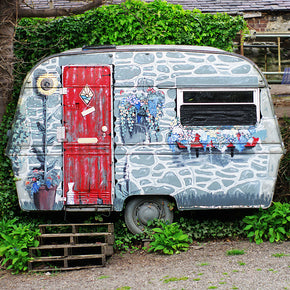 Vintage Caravan Fairy Village Wales Art Print - Photography