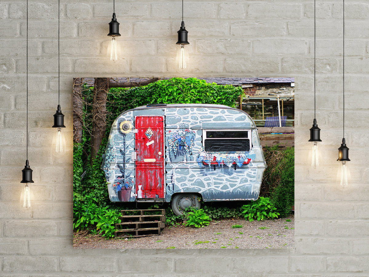 Vintage Caravan Fairy Village Wales Art Print - Photography