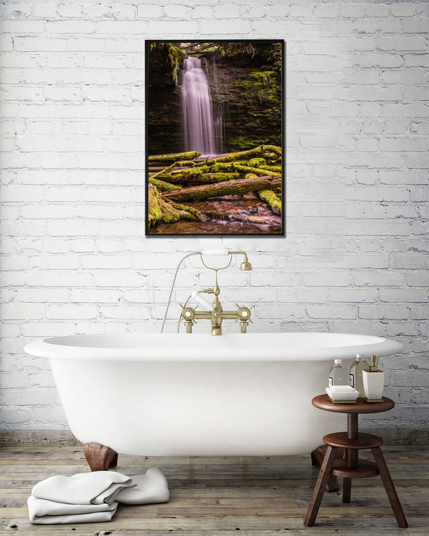 Mossy Waterfall Scene Pacific Northwest Nature Photography