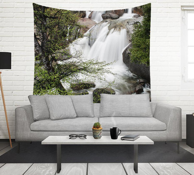 Wedding Veil Waterfall, Forest Wall Tapestry Lost In Nature