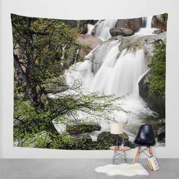Wedding Veil Waterfall, Forest Wall Tapestry Lost In Nature