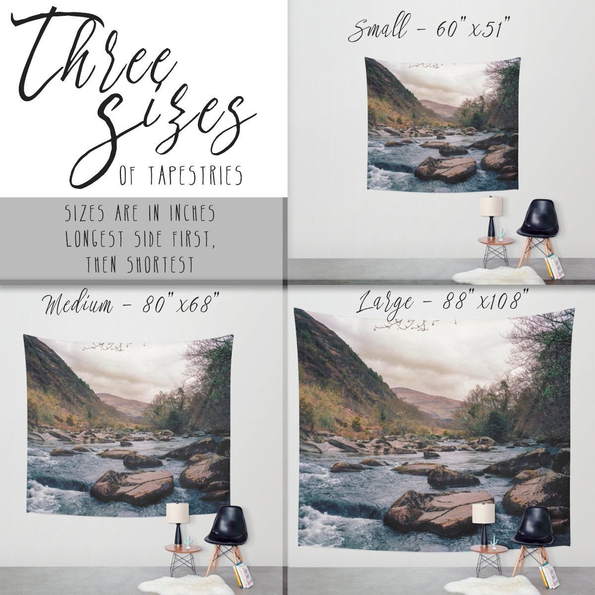 Wedding Veil Waterfall, Forest Wall Tapestry Lost In Nature