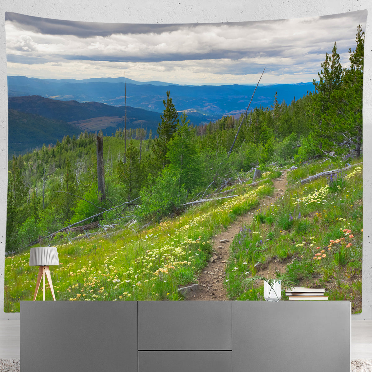 Mountain Trail Pacific Northwest Microfiber Wall Tapestry