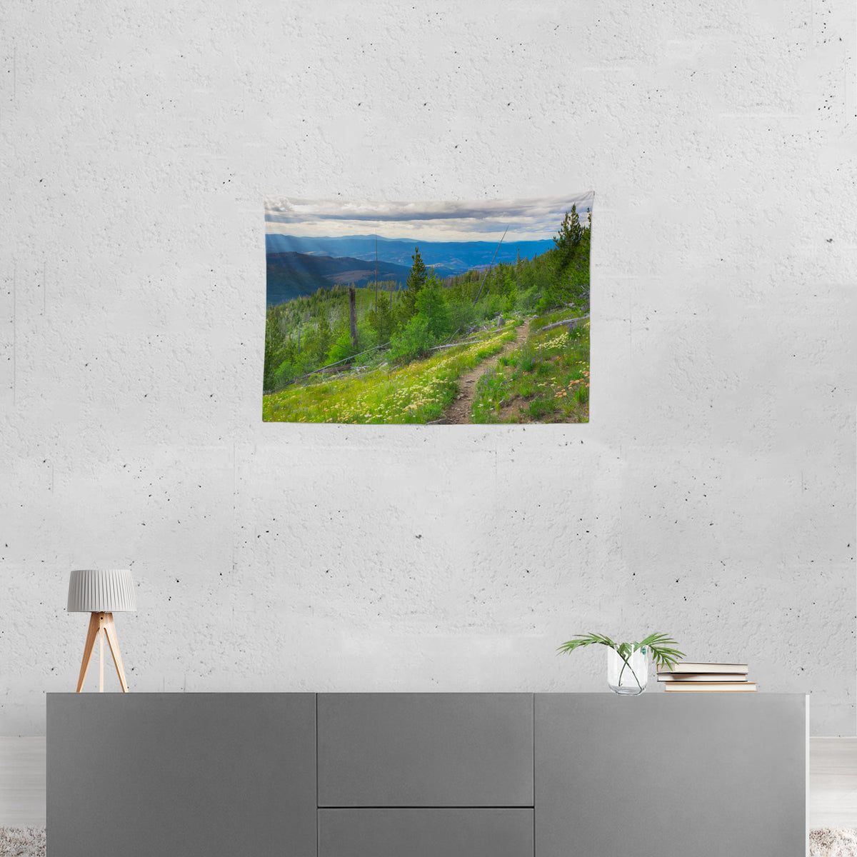 Mountain Trail Pacific Northwest Microfiber Wall Tapestry