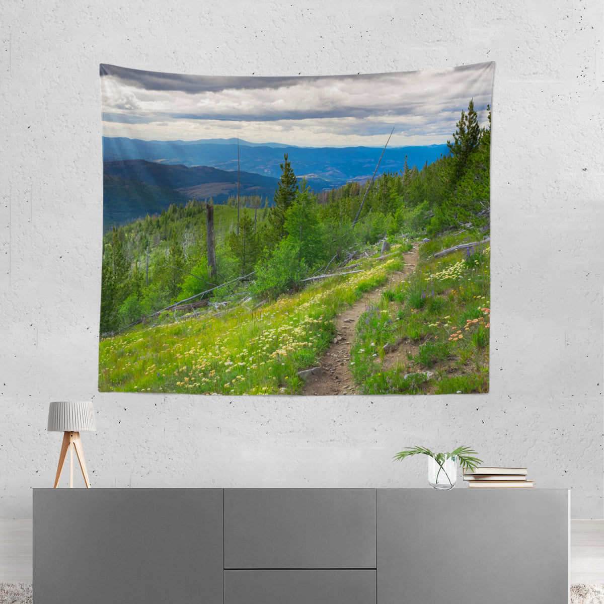 Mountain Trail Pacific Northwest Microfiber Wall Tapestry