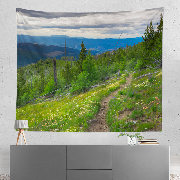 Mountain Trail Pacific Northwest Microfiber Wall Tapestry