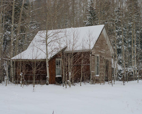 Winter Homestead Cabin Rustic Colorado Photo Print -