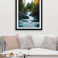 Autumn Waterfall in the Cascade Mountains Photo Print -