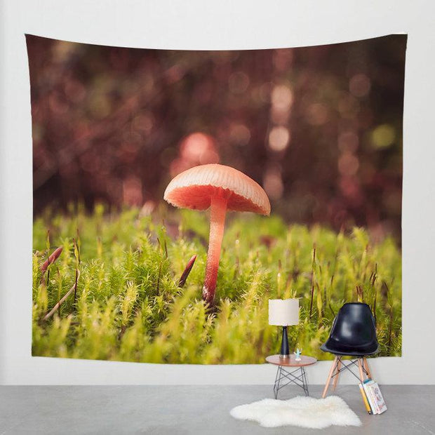 Woodland Mushroom Wall Tapestry Lost in Nature