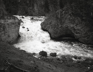 Yaak River Falls Photo Print Montana Black and White
