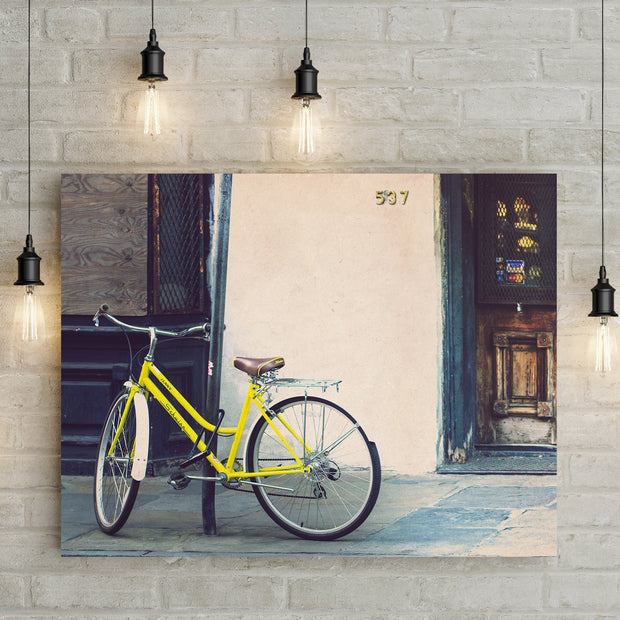 Yellow Schwinn Photo Print French Quarter New Orleans