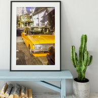 Vintage Yellow Car Wall Art Buenos Aires Street Photography