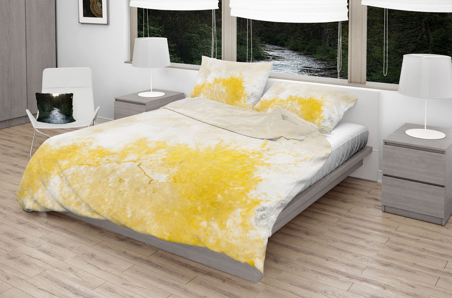 Bettwäsche-Set aus Baumwolle mit Yellowstone-Geysir-Textur