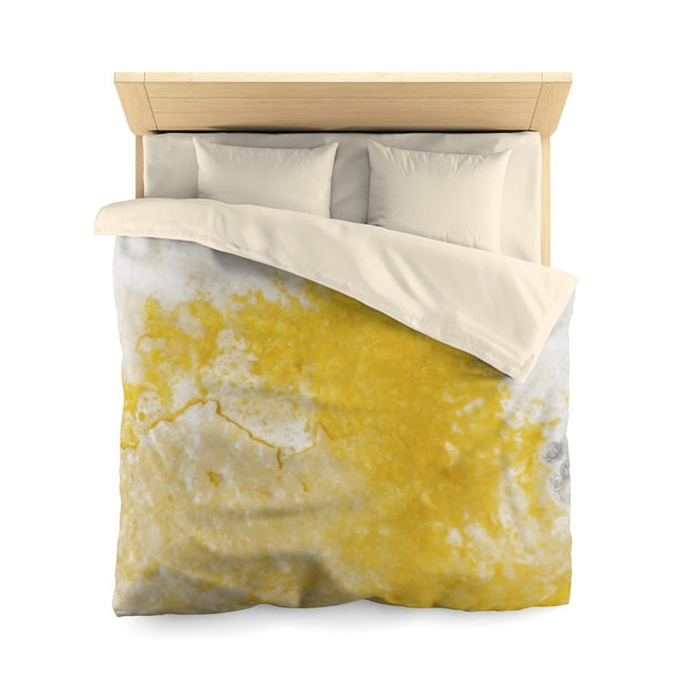 Yellowstone Geyser Texture Microfiber Duvet Cover Queen / Cream Printify