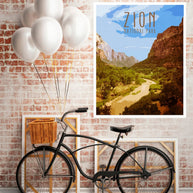 Zion National Park, Vintage Travel Poster Lost Kat Photography